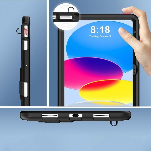 Чехол Shockproof Protective для iPad 10 2022 - 10,9 дюйма (черный)