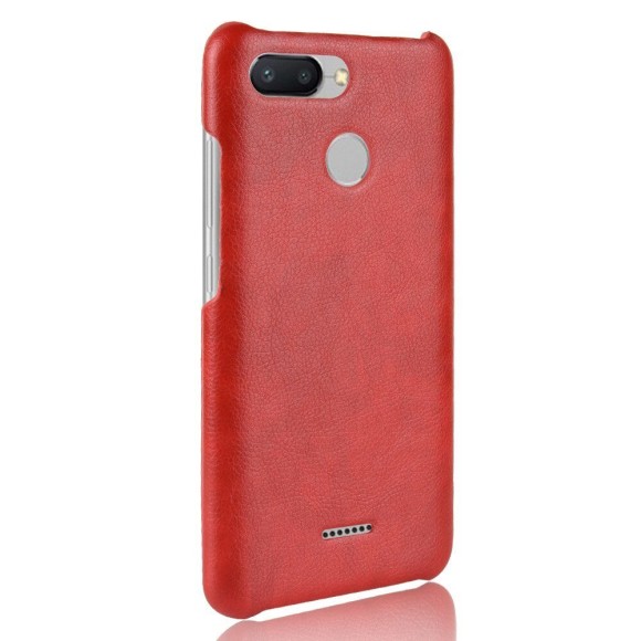 Чехол Litchi Texture для Xiaomi Redmi 6 (красный)