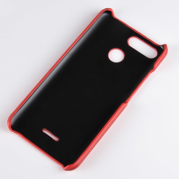 Чехол Litchi Texture для Xiaomi Redmi 6 (красный)