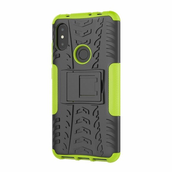 Чехол Hybrid Armor для Xiaomi Redmi Note 6 Pro (черный + зеленый)