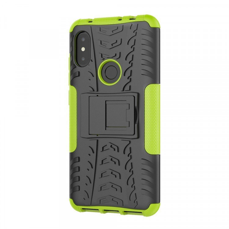 Чехол Hybrid Armor для Xiaomi Redmi Note 6 Pro (черный + зеленый)