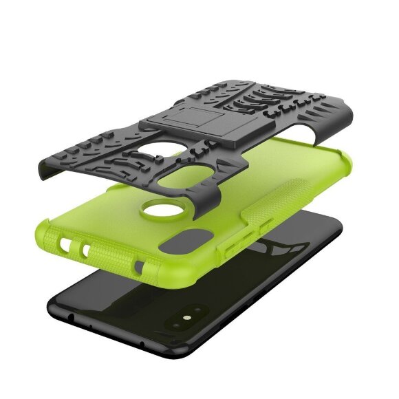 Чехол Hybrid Armor для Xiaomi Redmi Note 6 Pro (черный + зеленый)