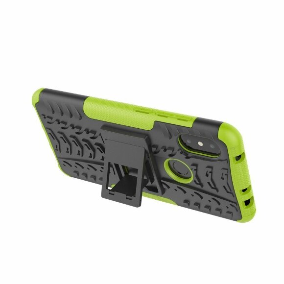 Чехол Hybrid Armor для Xiaomi Redmi Note 6 Pro (черный + зеленый)