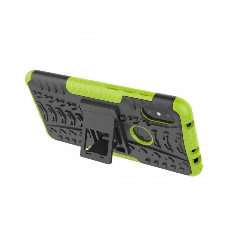 Чехол Hybrid Armor для Xiaomi Redmi Note 6 Pro (черный + зеленый)