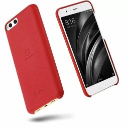 Кожаная накладка LENUO для Xiaomi Mi6 (красный)