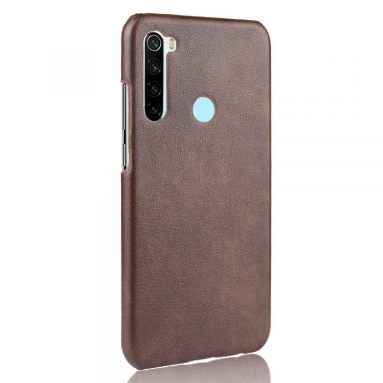 Кожаная накладка-чехол для Xiaomi Redmi Note 8 (коричневый)