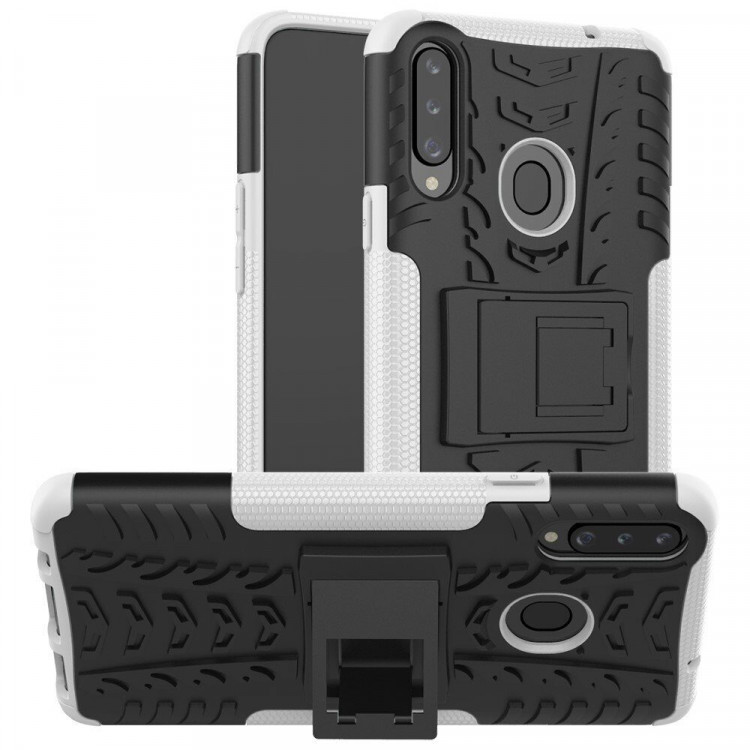 Чехол Hybrid Armor для Samsung Galaxy A20s (черный + белый)