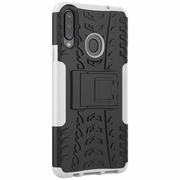 Чехол Hybrid Armor для Samsung Galaxy A20s (черный + белый)