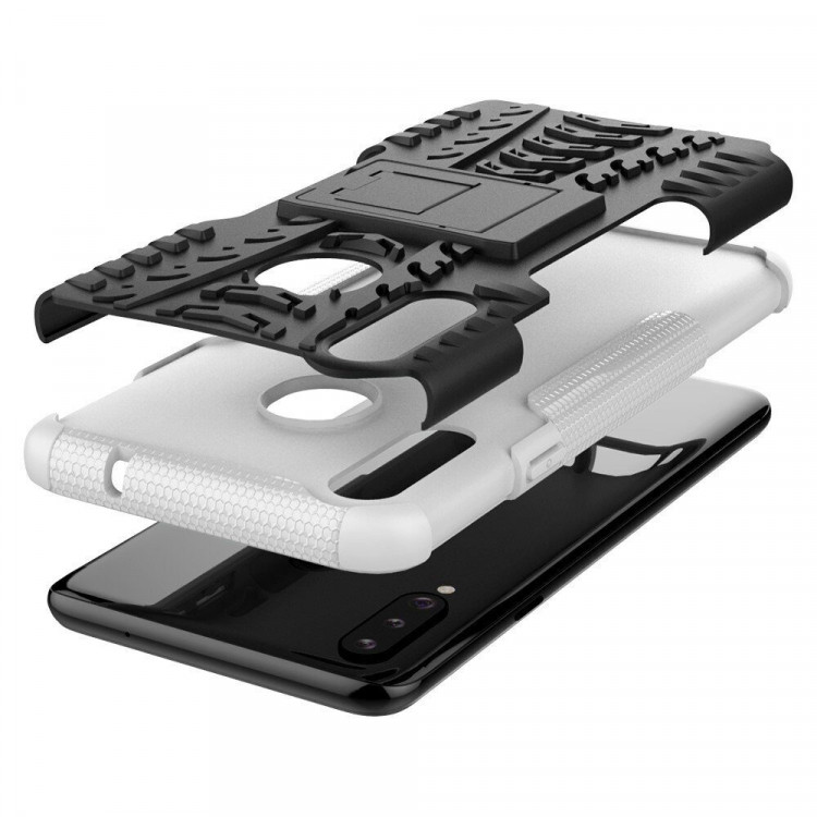 Чехол Hybrid Armor для Samsung Galaxy A20s (черный + белый)