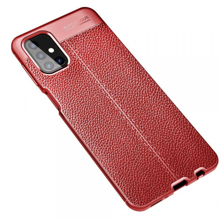 Чехол-накладка Litchi Grain для Samsung Galaxy M31s (красный)