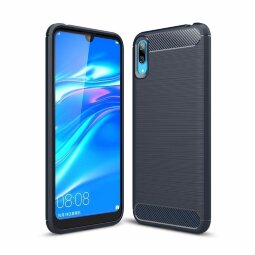 Чехол-накладка Carbon Fibre для Huawei Y7 Pro (2019) / Enjoy 9 (темно-синий)