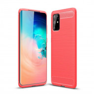 Чехол-накладка Carbon Fibre для Samsung Galaxy S20+ (Plus) (красный)