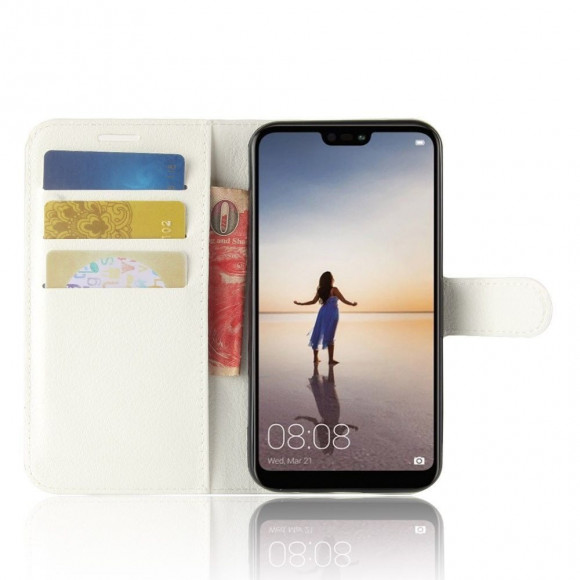 Чехол с визитницей для Huawei P20 Lite / nova 3e (белый) Чехол с визитницей для Huawei P20 Lite / nova 3e (белый)