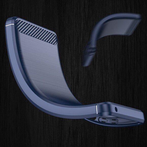 Чехол-накладка Carbon Fibre для Xiaomi Redmi 10A (темно-синий)