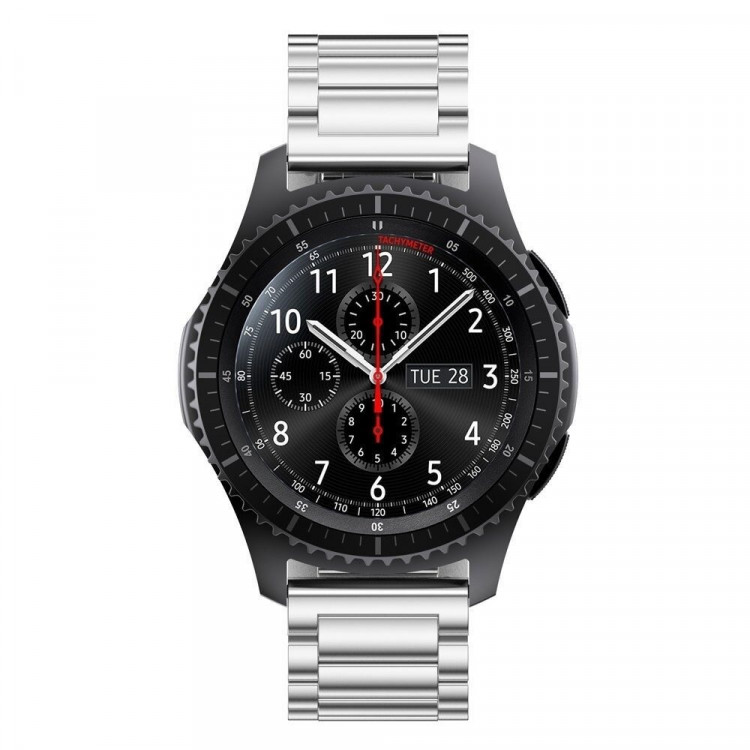 Стальной браслет Solid Stainless для Samsung Gear S3 Frontier / S3 Classic / Galaxy Watch 46мм / Watch 3 (45мм) (серебряный)