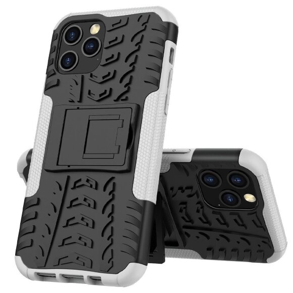 Чехол Hybrid Armor для iPhone 12 Pro Max (черный + белый)