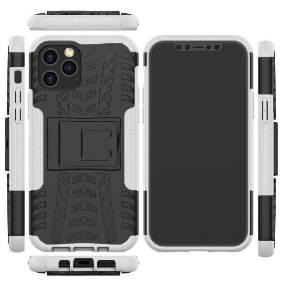 Чехол Hybrid Armor для iPhone 12 Pro Max (черный + белый)