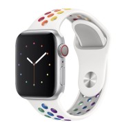 Спортивный ремешок с отверстиями для Apple Watch 42 и 44мм (радуга)