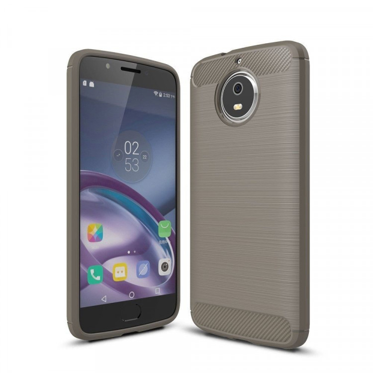 Чехол-накладка Carbon Fibre для Motorola Moto X 2017 (серый)