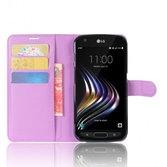 Чехол с визитницей для LG X venture M710DS (фиолетовый)