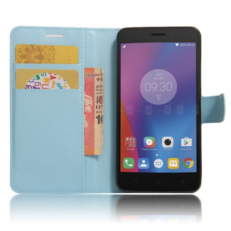 Чехол с визитницей для Lenovo K6 Power (голубой)