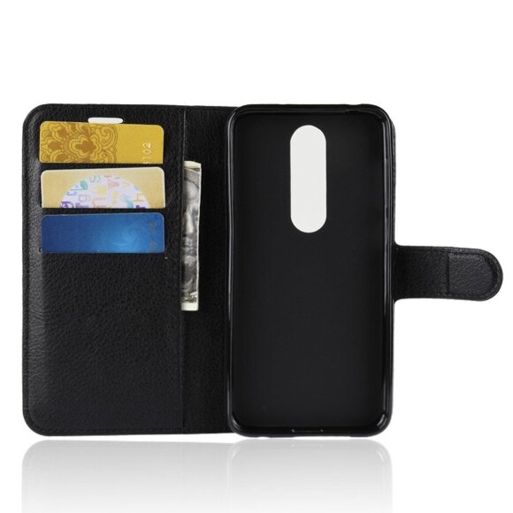 Чехол с визитницей для Nokia 6.1 Plus / X6 (2018) (черный)
