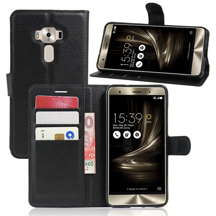 Чехол с визитницей для ASUS Zenfone 3 Deluxe ZS570KL (черный)