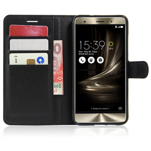 Чехол с визитницей для ASUS Zenfone 3 Deluxe ZS570KL (черный) Чехол с визитницей для ASUS Zenfone 3 Deluxe ZS570KL (черный)