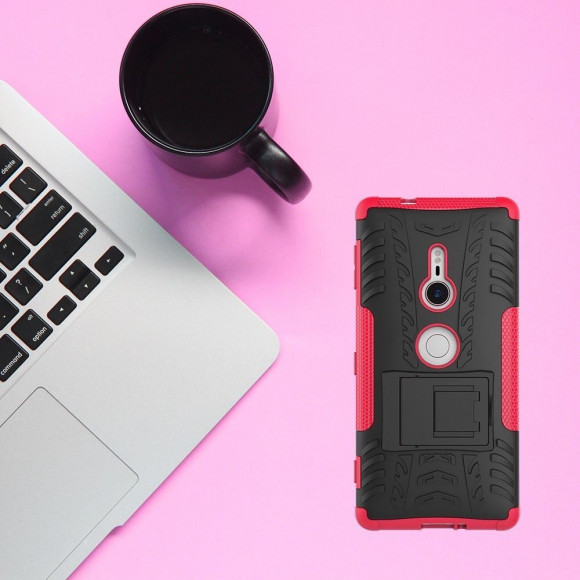 Чехол Hybrid Armor для Sony Xperia XZ2 (черный + розовый) Чехол Hybrid Armor для Sony Xperia XZ2 (черный + розовый)