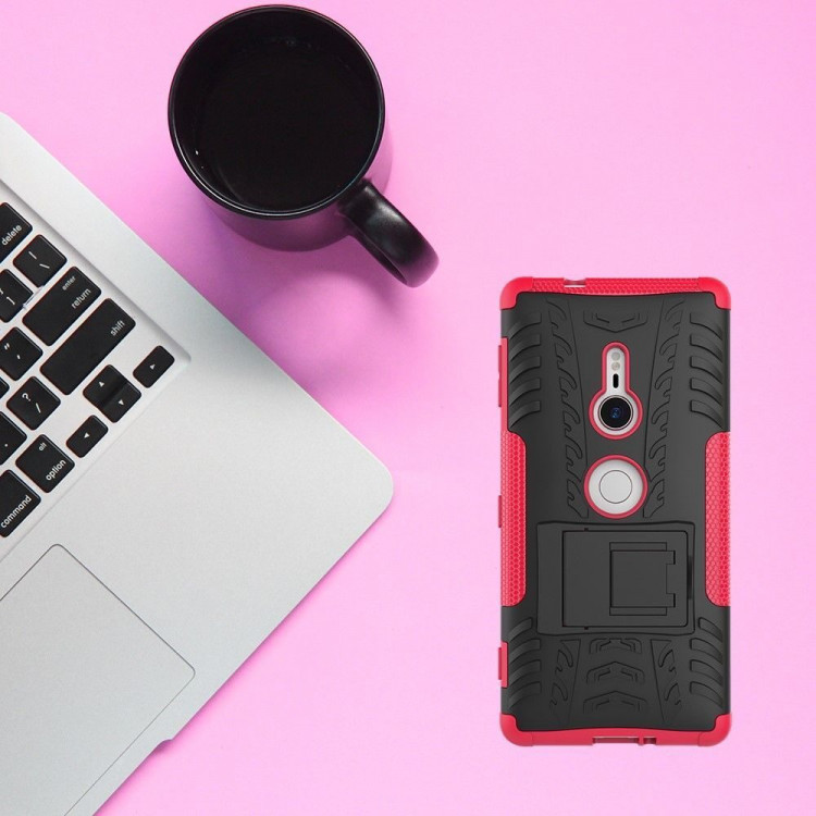 Чехол Hybrid Armor для Sony Xperia XZ2 (черный + розовый)