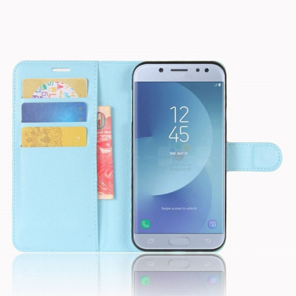 Чехол с визитницей для Samsung Galaxy J3 2017 (голубой) Чехол с визитницей для Samsung Galaxy J3 2017 (голубой)