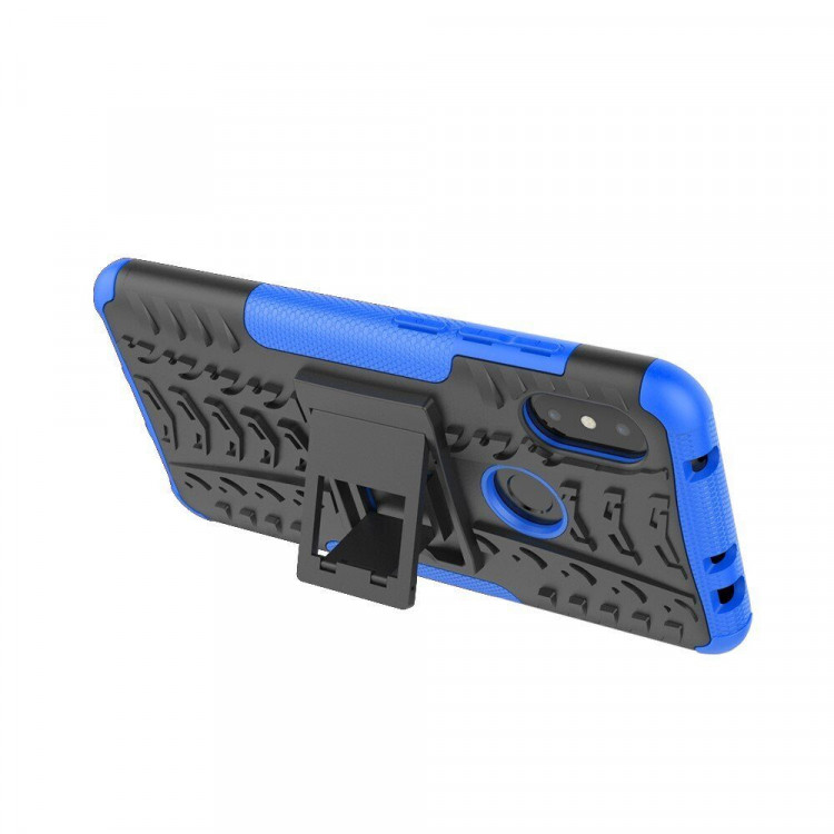 Чехол Hybrid Armor для Xiaomi Redmi Note 6 Pro (черный + голубой)