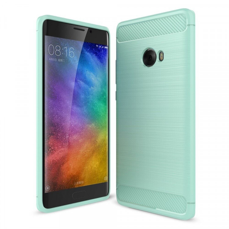 Чехол-накладка Carbon Fibre для Xiaomi Mi Note 2 (сине-зеленый)