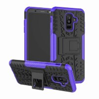Чехол Hybrid Armor для Samsung Galaxy A6+ (Plus) (черный + фиолетовый)