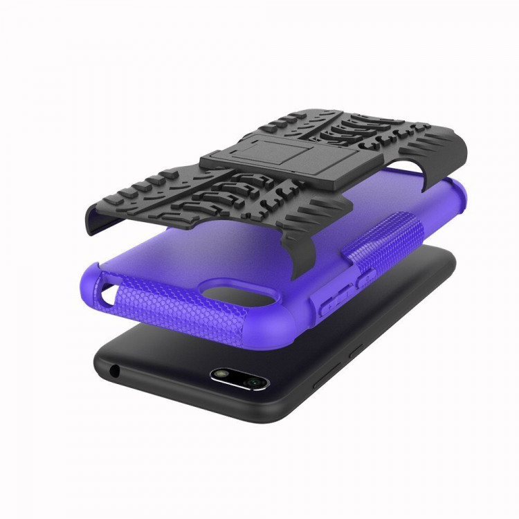 Чехол Hybrid Armor для Huawei Y5 Prime (2018) / Y5 lite (2018) / Huawei Honor 7A (DUA-L22) Российская версия (черный + фиолетовый)