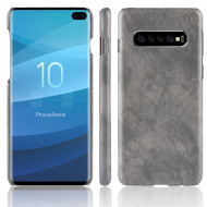 Кожаная накладка-чехол Litchi Texture для Samsung Galaxy S10+ (Plus) (серый) Кожаная накладка-чехол Litchi Texture для Samsung Galaxy S10+ (Plus) (серый)