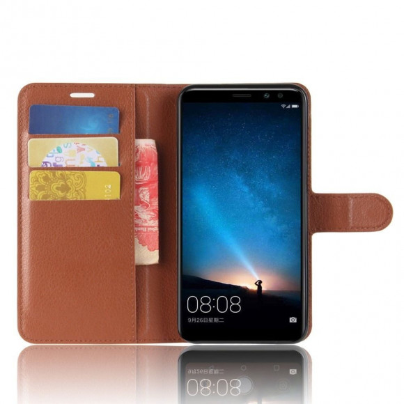 Чехол с визитницей для Huawei Mate 10 Lite / Nova 2i (коричневый) Чехол с визитницей для Huawei Mate 10 Lite / Nova 2i (коричневый)