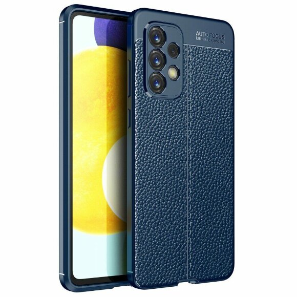 Чехол-накладка Litchi Grain для Samsung Galaxy A33 5G (темно-синий)