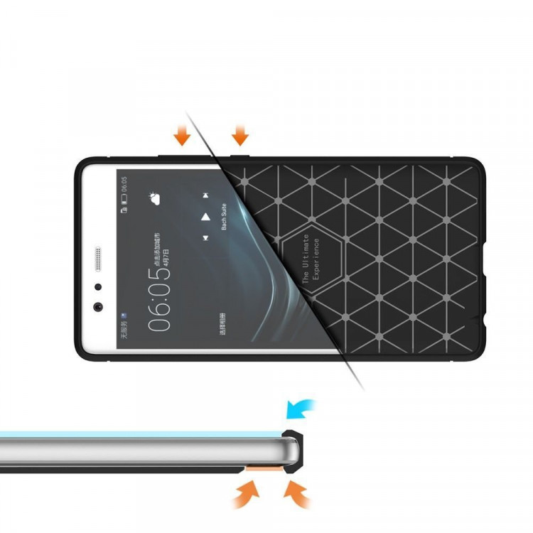 Чехол-накладка Carbon Fibre для Huawei P9 (сине-зеленый)