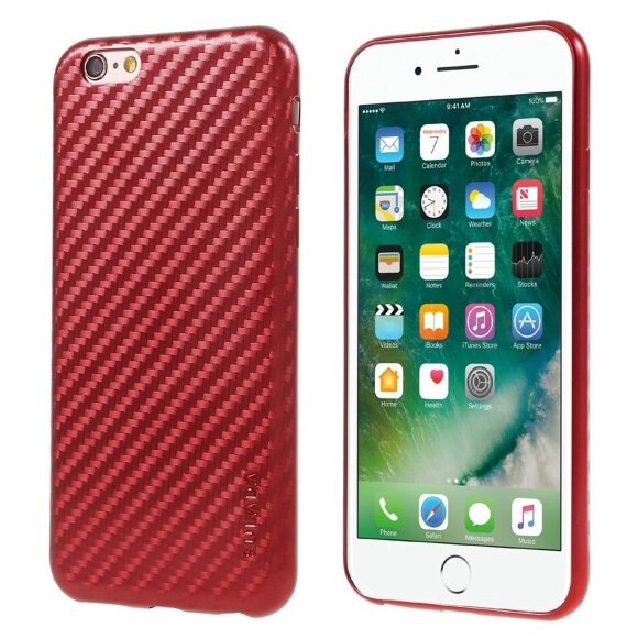 Чехол-накладка Artistic Carbon для iPhone 6 Plus / 6S Plus (красный)