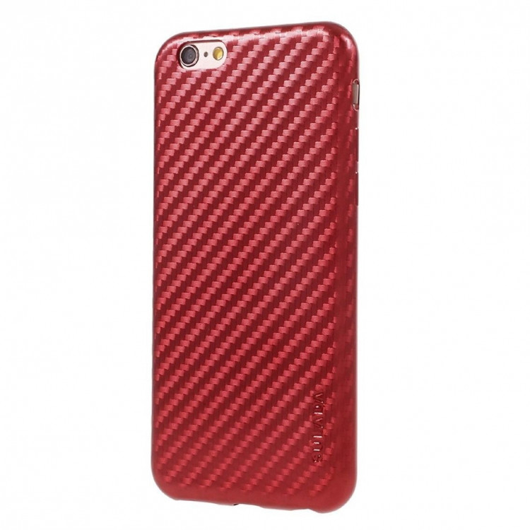 Чехол-накладка Artistic Carbon для iPhone 6 Plus / 6S Plus (красный)