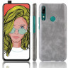 Кожаная накладка-чехол для Huawei P Smart Z / Honor 9X (STK-LX1) (серый)