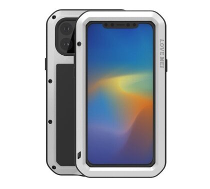 Гибридный чехол LOVE MEI для iPhone 11 Pro Max (серебряный)