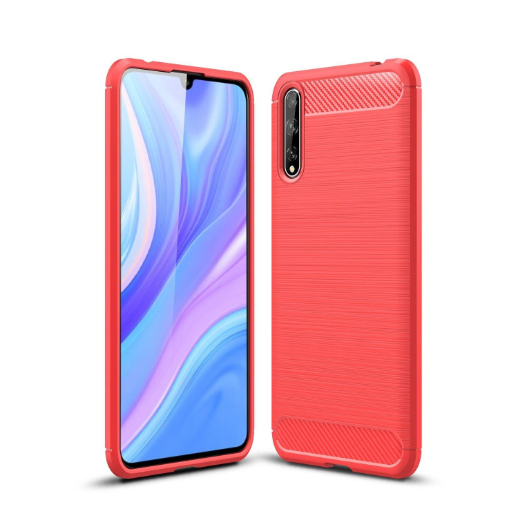 Чехол-накладка Carbon Fibre для HUAWEI Y8p (красный)