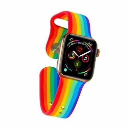 Спортивный ремешок для Apple Watch 42 и 44мм (радуга)