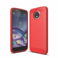 Чехол-накладка Carbon Fibre для Motorola Moto X 2017 (красный)