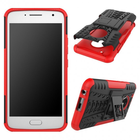 Чехол Hybrid Armor для Motorola Moto G5 Plus (черный + красный)