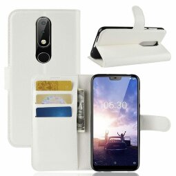 Чехол с визитницей для Nokia 6.1 Plus / X6 (2018) (белый)