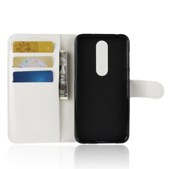 Чехол с визитницей для Nokia 6.1 Plus / X6 (2018) (белый)
