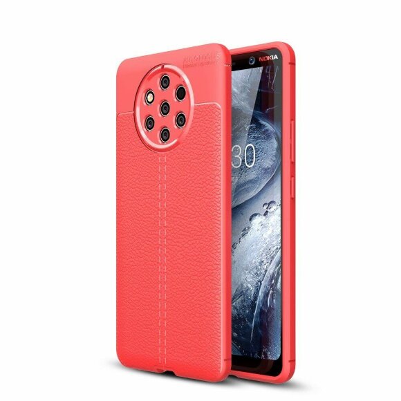 Чехол-накладка Litchi Grain для Nokia 9 PureView (красный)